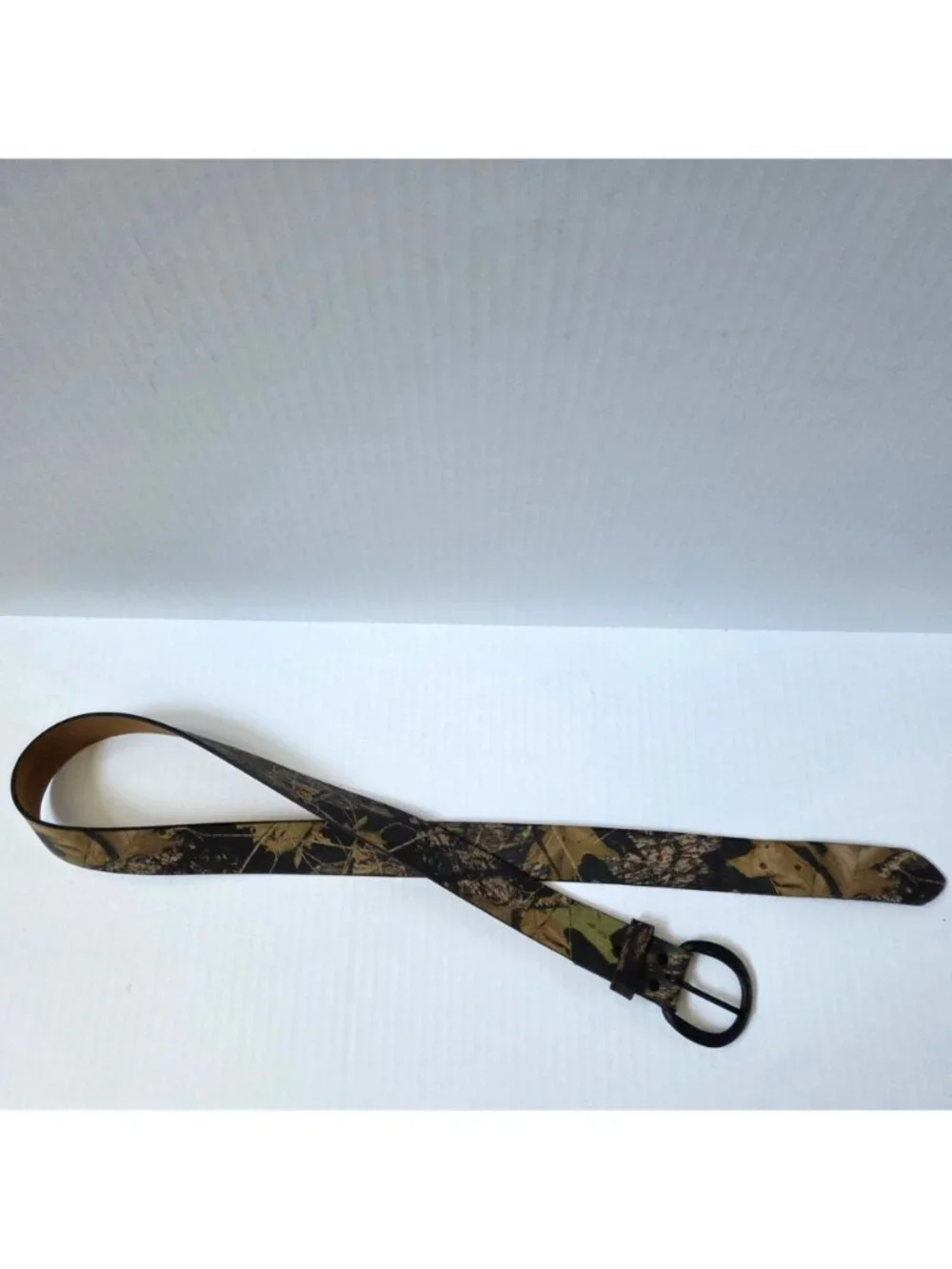 Royden Belt Mens 38 Beige Brown Camo Leather Hunting Camping Camouflage USA